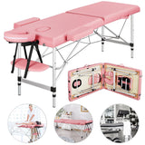 Yaheetech Massage Table with Rolling Stool & Adjustable Salon Chair Aluminum Massage Bed Swivel Stool Waxing Table Physical Therapy Bed