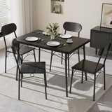 Dining Table Set for 4, 5-Piece Kitchen Table with 4 Chairs, MDF Board Tabletop with Metal Frame for Small Space
