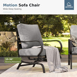 MFSTUDIO 6 Piece Metal Patio Furniture Set with Fire Pit Table, Gray