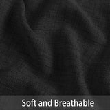 Macochico Extra Wide Pinch Pleated Linen Curtains for Sliding Door Patio Doors with Tieback, Natural Living Room Bedroom Curtain Privacy But Let Light in, 120”Wx96”L, Black, 1 Panel