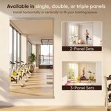 Antok Home Gym Mirror 48"x24" 2PCS, Large Full Length Wall Mounted Mirrors, Frameless Tempered Glass Full Body Mirror for Gym Yoga Dance Studio Garage Bedroom & Bathroom