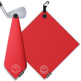 Ghost Golf Magnetic Towel (Greenside) - Premium Ultra-Absorbent Microfiber Golf Towel- 18" x 18" (Red)