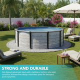 Puri Tech 24' x 52" Sunset Bay Above Ground Swimming Pool Package with Full-Print Overlap Liner, Liner Pad, Pool Cove, Skimmer, Filtration System and A-Frame Ladder for Complete Backyard Pool Setup