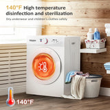 ROVSUN 1.8 Cu.Ft Portable Clothes Dryer, Front Load Dryer Machine, Compact Laundry Dryer with Stainless Steel Tub for Apartment, Home, Dorm (Classic Knob Control)