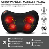 Papillon Mothers Day Gifts for Mom,Back Massager with Heat,Shiatsu Neck Massager Pillow for Back,Neck,Shoulder,Foot&Lower Back Pain Relief,Relaxation Gifts for Women/Mom/Fathers Day (Black)
