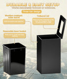 Cordova Commercial Trash Can with 5 Recycling Labels, Metal Garbage Can