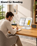 BYMECOST Acrylic Book Stand for Reading, Adjustable Book Holder,Black