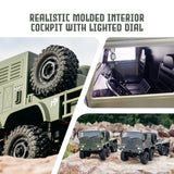HOBBYPLUS Helidirect 1/18 RC Crawler CR18P Terranaut 8x8 RC Truck Remote Control Car w Full-Lock 8WD RTR Active All-Wheel Steering, 2-Speed Transmission, Recovery Winch, LED Lights (Gray)