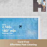 DREAME Z1 Pro Cordless Robotic Pool Cleaner, LiFi Remote Control, 8000 GPH Suction, Waterline Horizontal Cleaning, Auto-Retrieval, Automatic Pool Vacuum for Above & In-Ground Pools, Haze Silver