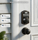 Veise KS02A Fingerprint Door Lock, Keypad Deadbolt, Oil Rubbed Bronze