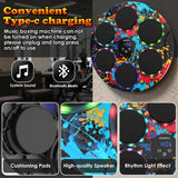 Music Boxing Machine with Boxing Gloves - Wall Mounted Punching Machine for Adults & Kids, 9-Speed Punch Game, Wall Boxing Punching Pad, Upgrade Gifts for Boys Age 6+ (Graffiti)