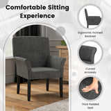 GIANTEX Office Waiting Room Chairs, Set of 2 Fabric Executive Guest Chair, Upholstered Reception Chair with Padded Arms, Backrest, Wood Legs, Guest Chairs for Meeting Room, Dining Room