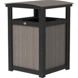 LuxCraft Poly Outdoor Trash Can, Garbage Can Outdoor - Durable All Weather Commercial Trash Can & Residential Outdoor Trash Bin for Patio Pool Park Business and Personal (Coastal Gray & Black)