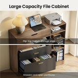Home Office Storage Filing Cabinets w/ 2 Drawers & Adjustable Shelf, Hanging File Drawer Fits Letter, Legal, A4 for Living Room, Dining Room,