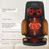YOSSMO Shiatsu Neck and Back Massager with Heat, Back Massager for Pain Relief Deep Tissue, 8D Kneading Massage Chair Pad for Home Office, Gifts for Men Women