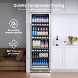 Yeego 24 Inch Beverage Refrigerator – 378 Cans Drink Fridge (Right-Hinged)