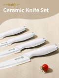 Pure Strengthening Ceramic Knife Set for Kitchen with Sheath 9Pcs: 100% Zirconia Ceramic Sharp Blade Fruit Cutting Knives
