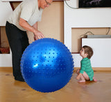 Large Sensory Massage Ball for Kids, 33.5" 85CM Bouncy Exercise Ball for Toddlers, Big Inflatable Ball with Tactile Spikes, Outdoor Ball Pool Ball Yoga Ball, Large Beach Ball (1 SET BLUE BALL) penepico