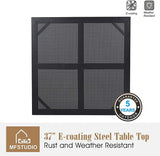 MFSTUDIO 5 PCS Patio Dining Set, 37'' Square Table & Swivel Mesh Chairs