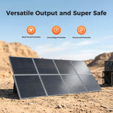 400W Portable Solar Panel for Power Station, 36V Foldable Solar Charger with DC/XT60/Anderson Cable & QC3.0 USB Outputs