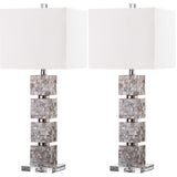 Coastal Cream Shell 31-inch Bedroom Living Room Home Office Desk Nightstand Table Lamp Set of 2 (LED Bulbs Included) Safavieh