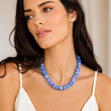 AGHTLZX Blue Beaded Necklace for Women