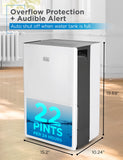 BLACK+DECKER 22-Pint Portable Dehumidifier, Dehumidifier for Home up to 1500 Sq. Ft. Coverage, For Basement and Medium to Large Spaces, Removable Bucket and Drain Hose Included, BD22MWSA, White
