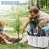 Garden Tool Set, Stainless Steel Gardening Kit, with Large Capacity Garden Tool Bag, Outdoor Hand Tools