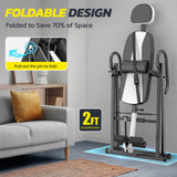 YOLEO Gravity Heavy Duty Inversion Table with Headrest & Adjustable Protective Belt Back Stretcher Machine for Pain Relief Therapy (White)
