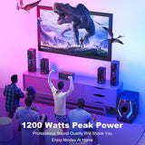 Bobtot Surround Sound Systems Home Theater System - 1200 Watts Peak Power 10" Subwoofer 5.1/2.1 Wired Audio Stereo Speakers Strong Bass with ARC Optical AUX Bluetooth Input