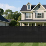 Windscreen4less Outdoor Privacy Fence Screen, 6'x12' Freestanding Privacy Fencing Set with Iron Poles and Ground Spikes