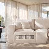 115" Modular Sectional Sofa, U Shaped Cloud Boneless Couch Beige