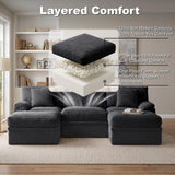 NABUMI 107'' Modular Sectional Sofa with Storage, Oversized Boneless Couch
