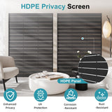 68" H×47" W Outdoor Privacy Screen, HDPE Outside Privacy Panel with Stable Metal Base for Balcony, Garden