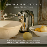 Dualit Hand Mixer - 300W- Strong Grip Handle - Attachments Included - Integral Plug Storage - 4 Speed Settings - Repairable gears - Flat Beaters, Dough Hooks, Balloon Whisk