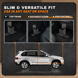 HAUSSIMPLE Car Trash Can with Stability Wings – Leakproof Portable Garbage Bin for Fabric & Rubber Mats – Compact Durable Plastic Auto Organizer for Cars, SUVs, Trucks (Gray with Lid, Medium)