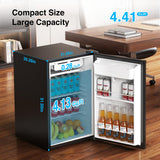 Kismile 4.41Cu.Ft Fridge with Freezer Compact Refrigerator Water Dispenser Single Door Mini Refrigerator Fridge, Adjustable Thermostat (Black)