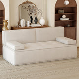 NessCarsti 79”Compact Sofa - Modern Fabric Dual-Seat Convertible Sofa Bed
