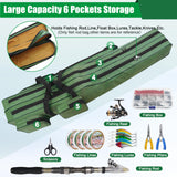 SILANON Fishing Rod Case, Portable Fishing Pole Bag 4.27ft Waterproof Rod Reel Carrier Organizer Large Capacity Tackle Storage Bag Travel Carry Case Gift for Men