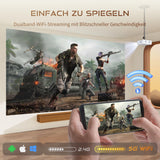 Smart Projector with WiFi and Bluetooth, Netflix-Officially-Licensed, Auto Focus & Keystone, White Aurzen