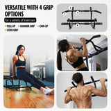 DMoose Pull Up Bar for Doorway - Upto 250 Lbs Capacity, Chin Up Bar with No Screwing & No Slipping Hanging Bar with Padded Handles for Strength Training, Door Frame Pullup Bar with Installation Guide (Black) DMoose Fitness