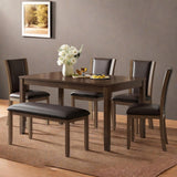 6 Piece Dining Table Set, Counter Height Kitchen Sets, Walnut