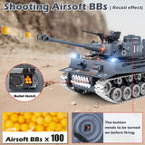 Supdex RC Tank, 1:18 Alloy Metal German Tiger I Remote Control Army Model Toys, 2.4Ghz RC Vehicle with Smoke, Sound and Lights, Military Tank for Adults and Kids