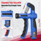 FitBeast Grip Strength Trainer, Hand Gripper Strengthener Kit - 6 Pack with Adjustable Resistance Forearm Strengthener, Forearm Exerciser and Massage Balls for Hand Therapy, Grip Training (Navy Blue)