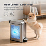 Sineng 1.6 Gallon Stainless Steel Slim Rectangular Pedal Trash Can with Soft Close Lid