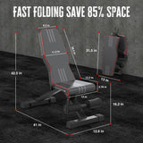 Adjustable Foldable 660LB Weight Bench, Lifting Sit-up Multi-use Workout Bench Exercise Bench Incline Decline Flat Utility Bench Press for Home Gym OUNUO