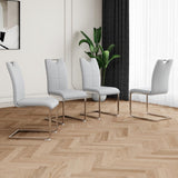SSLine Faux Mars Stone Round Dining Table Set for 6 w/Grey Leather Chair