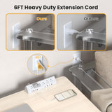 VILONG Desk Clamp Power Strip USB C 65W,Edge Mount Outlet,6FT,White