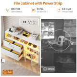File Cabinet, 2 Drawers Filing Cabinets for Home Office fit Legal/Letter/A4 File