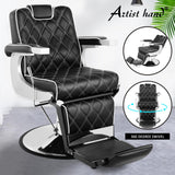 Artist hand Heavy Duty Vintage Barber Chair All Purpose Hydraulic Recline Salon Beauty Spa Styling Equipment Black